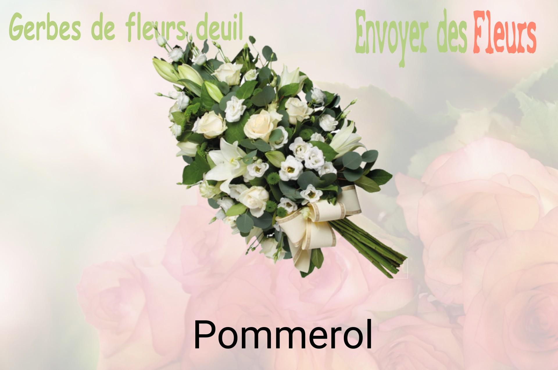 Gerbe de fleurs de deuil livrée à Pommerol